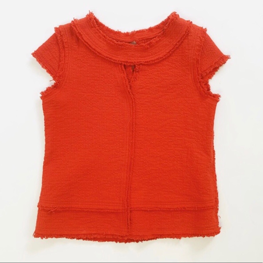 Zara Red Tweed Top NWOT